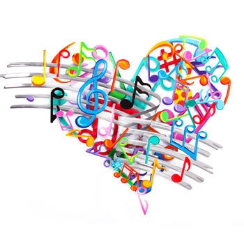 Metal art musical heart 3D layer